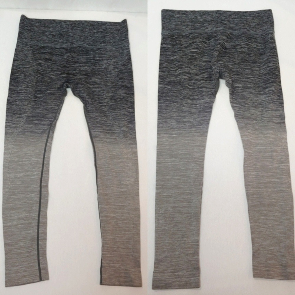 Electric Yoga Seamless High Rise Space Dye Ombre Leggings L704 Black Gray XL
